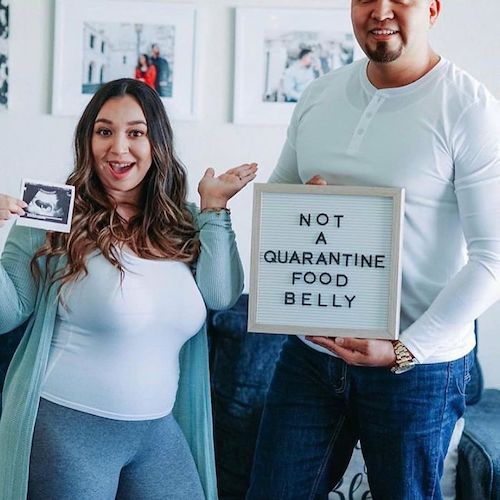 12 Of The Best Creative 'Quarantine Baby' Pregnancy Announcements food belly
